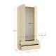 Armadio Emax Bianco e Rovere Chiaro 2 Ante 2 Cassetti - fanmuebles