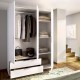 Roupeiro 3 portas e 2 gavetas Emax Branco - fanmuebles