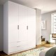 Roupeiro 3 portas e 2 gavetas Emax Branco - fanmuebles