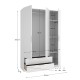 Armadio 3 Ante e 2 Cassetti Emax Bianco - fanmuebles