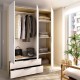 Armario Emax Blanco y Roble Claro 3 Puertas 2 Cajones - fanmuebles