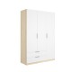 Armadio Emax Bianco e Rovere Chiaro 3 Ante 2 Cassetti - fanmuebles