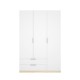 Roupeiro Emax Branco e Carvalho Claro 3 Portas 2 Gavetas - fanmuebles
