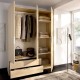 Armoire 3 portes et 2 tiroirs Emax Chêne - fanmuebles