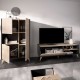 Wohnwand Set Ness 7G Graphit Natur