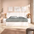 Pack camera Len - Letto contenitore testiera e comodini - Bianco 251 x 96 x 196,4 cm