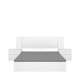 Pack Quarto Len Branco Cama Sommier e Mesinhas