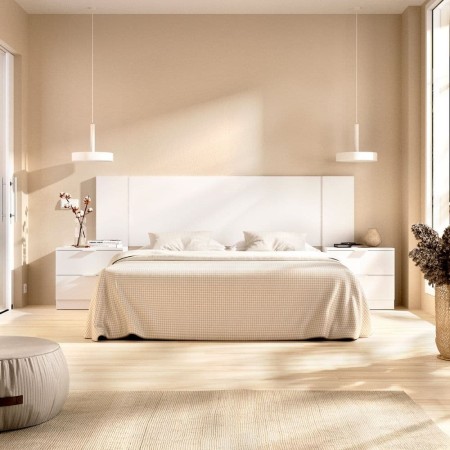 Cabecero y Mesitas Len Blanco - fanmuebles