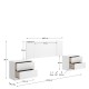 Tête de Lit avec Chevets FLOW Blanc 240 cm - fanmuebles