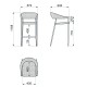 Taburete Niva Grafito - Natural 56 x 112 x 59.5 cm