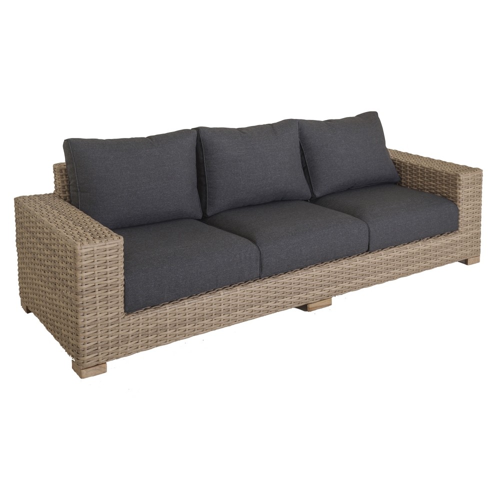 Divano 3 Posti da Esterno Saba Rattan Alluminio 248cm
