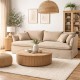 Sofá 3 Plazas Beige 221 x 72 x 103 cm