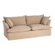Sofá 3 Plazas Beige 221 x 72 x 103 cm