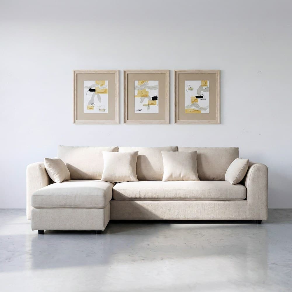 SOFÁ CHAISE LONGUE IZQ./DCHA. CREMA 260 X 164 X 76 CM