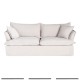 SOFÁ 3 PLAZAS CREMA TEJIDO 221 X 103 X 72 CM