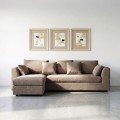 Sofá Chaise Longue Marrón Claro 260 x 76 x 146 cm