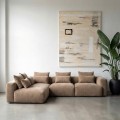 Sofá Chaise Longue Beige 307 x 81 x 202 cm