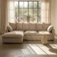 SOFÁ CHAISE LONGUE BEIGE DM-TEJIDO SALÓN 254 X 158 X 84 CM