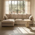 Sofá Chaise Longue Beige 254 x 84 x 158 cm