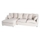 Sofá Chaise Longue Beige 254 x 84 x 158 cm