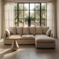 Sofá Chaise Longue Beige 252 x 84 x 158 cm