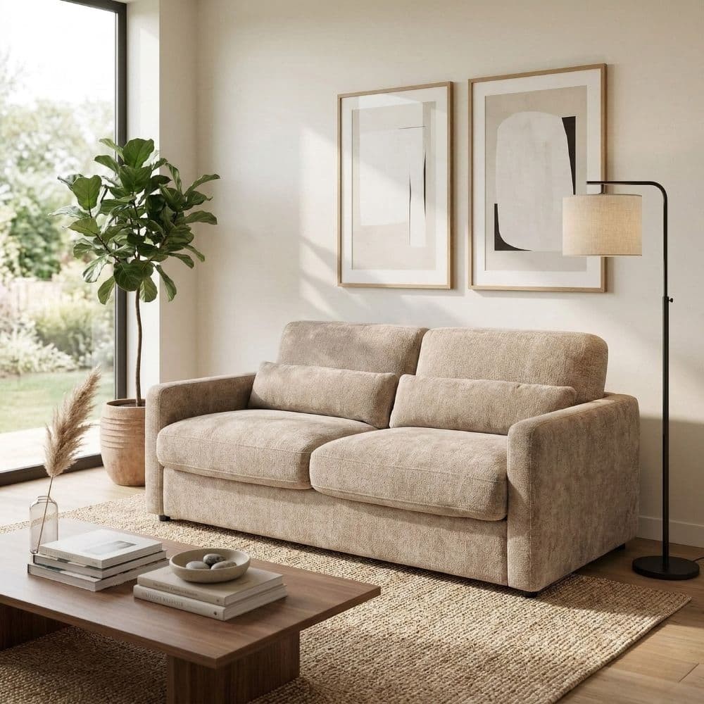 Sofá Taupe 194 x 88 x 104 cm