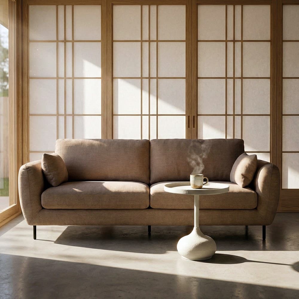 Sofá 3 Plazas Marrón Claro 229 x 88 x 92 cm