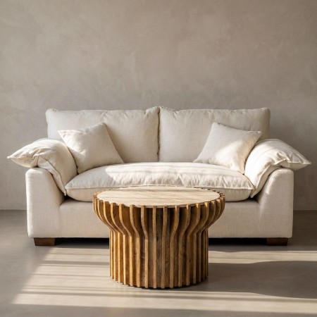 SOFÁ 2 PLAZAS CREMA TEJIDO 178 X 101 X 71 CM