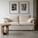 2-Sitzer Gepolstertes Sofa Beige Schwarz | fanmuebles