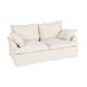 Canape 2 Places Rembourre Beige Pin PVC | fanmuebles