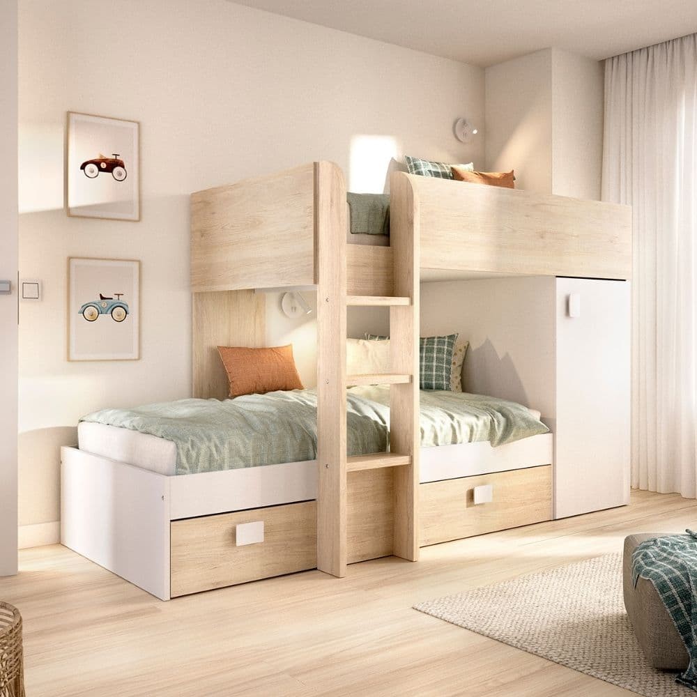 Lit superposé 2 lits Move Naturel Blanc