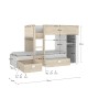Cama Tren 2 camas Move Natural Blanco 255 x 150 x 112 cm