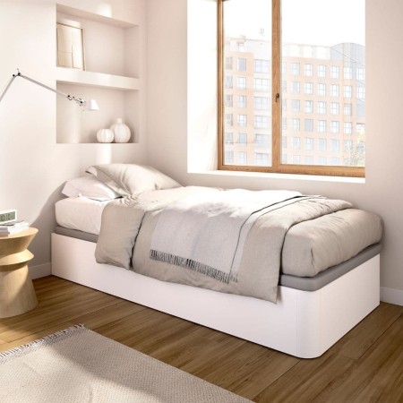 Sommier coffre sur pieds Round Blanc