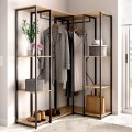 Vestidor de rincón - Trok - Roble - Negro 90 x 167 x 130,4 cm