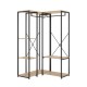 Offener Eckkleiderschrank Trok Eiche Schwarz 90x100cm - fanmuebles