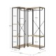 Offener Eckkleiderschrank Trok Eiche Schwarz 90x100cm - fanmuebles