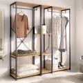 Roupeiro Aberto Metal TROK Carvalho e Preto 150x167 cm
