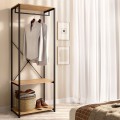 Dressing Ouvert Métal TROK Chêne et Noir 60x167 cm