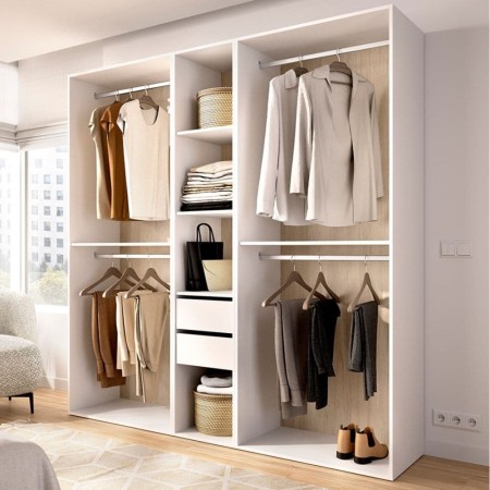 Cabina armadio aperta Suit XXL bianco naturale 200 cm - fanmuebles