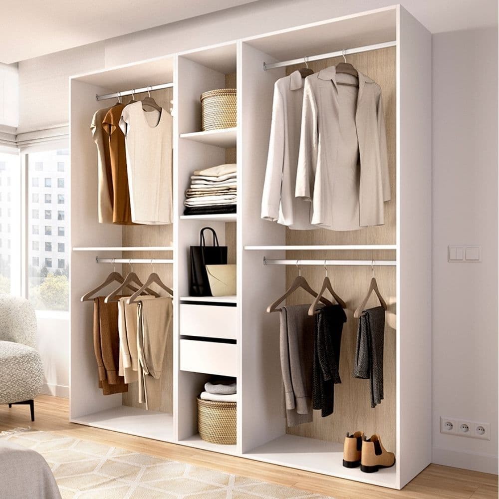 Roupeiro closet aberto Suit XXL Branco Natural 200 cm - fanmuebles