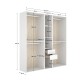 Dressing ouvert XXL blanc naturel 200 cm - fanmuebles