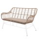 SILLÓN 2 PLAZAS ACERO-RATTÁN BLANCO 121 X 62 X 76 CM