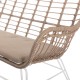 SILLÓN 2 PLAZAS ACERO-RATTÁN BLANCO 121 X 62 X 76 CM