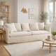 Sofá Beige 212 x 78 x 92 cm