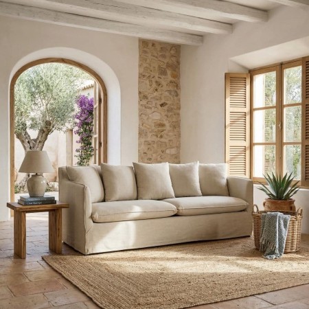 Sofá Taupe 212 x 78 x 92 cm