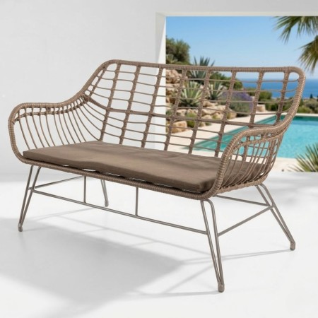 Canapé de Jardin 2 Places Ariki Rotin Graphite