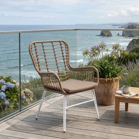 SILLÓN ALTO ARIKI ACERO BLANCO 63 X 67 X 97 CM