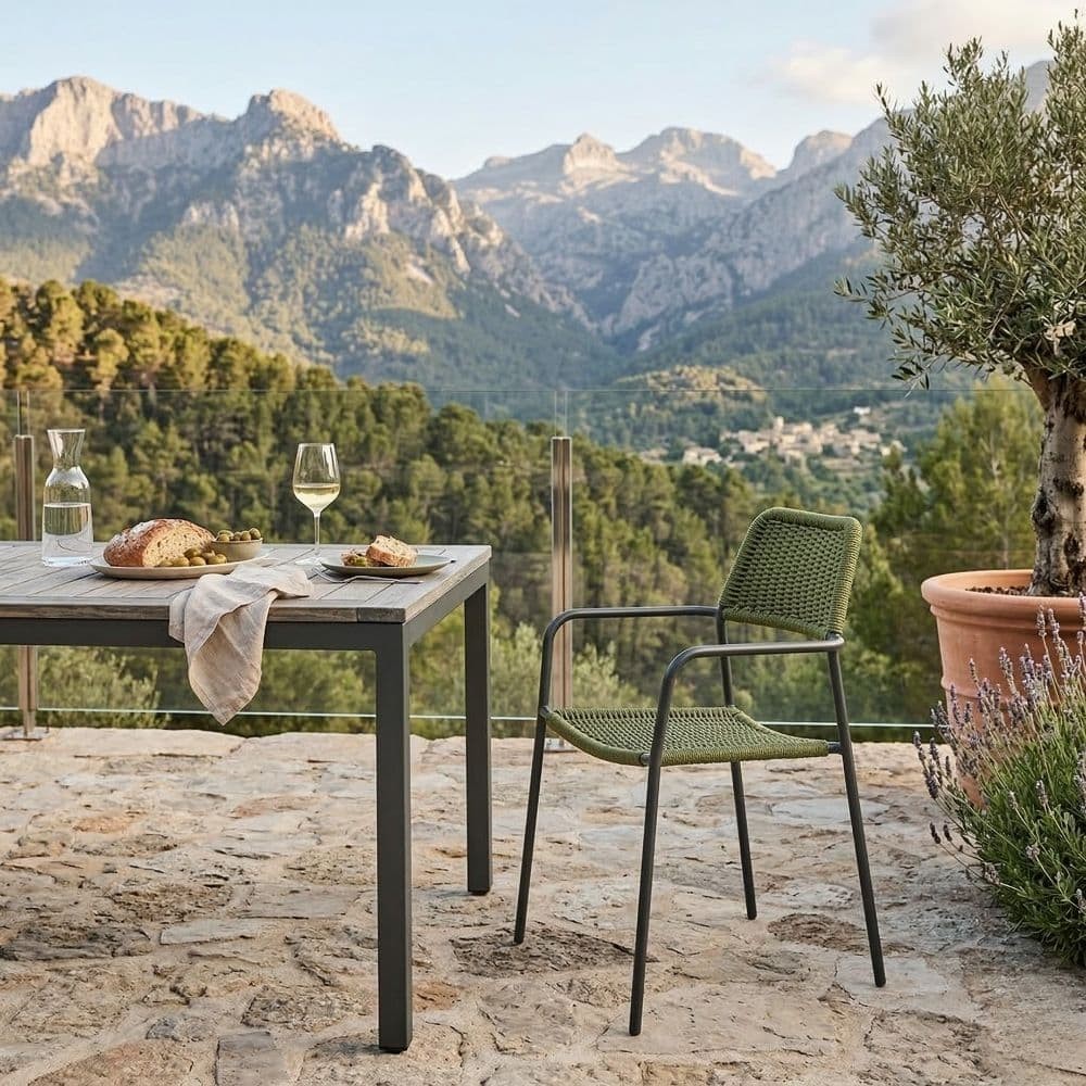 Silla Milos Grafito - Verde Oliva 55 x 83.5 x 55 cm
