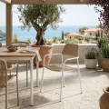 Silla Milos Blanco - Beige 55 x 83.5 x 55 cm