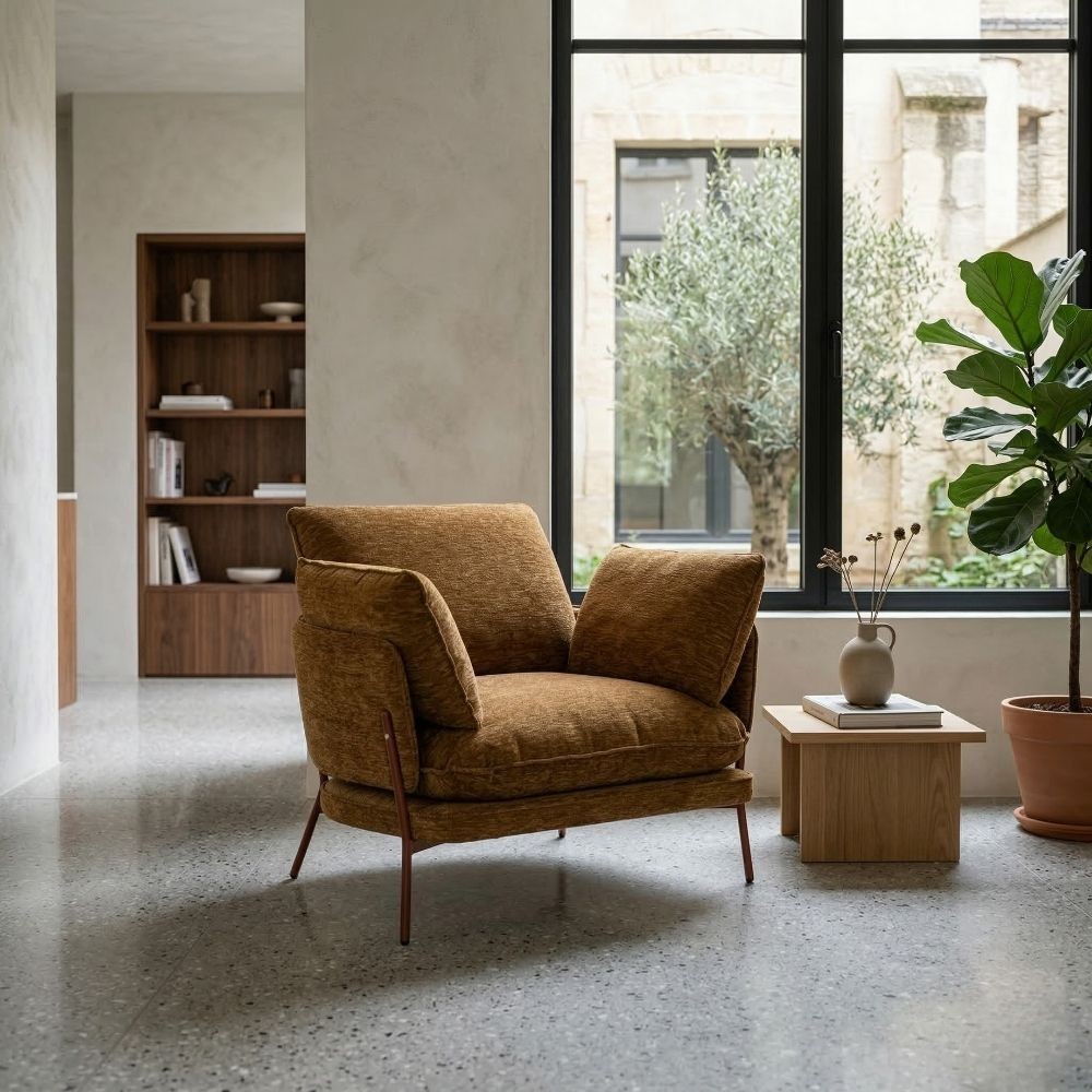 Sillón Marrón Claro 95 x 79 x 80 cm